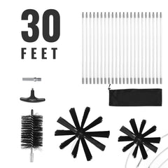 22 Pieces 9.1M Dryer Vent Cleaner Kit, Include 3 Different Sizes Flexible Lint Trap Brush, Reinforced Nylon Duct Cleaning Dryer Vent Brush, Dryer Cleaning Kit with Clamp Connectors