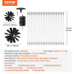 22 Pieces 9.1M Dryer Vent Cleaner Kit, Include 3 Different Sizes Flexible Lint Trap Brush, Reinforced Nylon Duct Cleaning Dryer Vent Brush, Dryer Cleaning Kit with Clamp Connectors