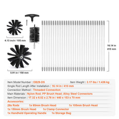 29 Pieces 12.2M Dryer Vent Cleaner Kit, Include 3 Different Sizes Flexible Lint Trap Brush, Reinforced Nylon Duct Cleaning Dryer Vent Brush, Dryer Cleaning Kit with Clamp Connectors
