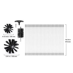 29 Pieces 12.2M Dryer Vent Cleaner Kit, Include 3 Different Sizes Flexible Lint Trap Brush, Reinforced Nylon Duct Cleaning Dryer Vent Brush, Dryer Cleaning Kit with Clamp Connectors