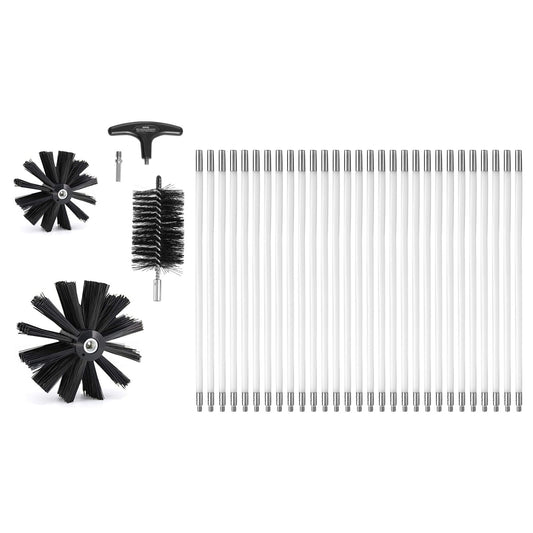 29 Pieces 12.2M Dryer Vent Cleaner Kit, Include 3 Different Sizes Flexible Lint Trap Brush, Reinforced Nylon Duct Cleaning Dryer Vent Brush, Dryer Cleaning Kit with Clamp Connectors