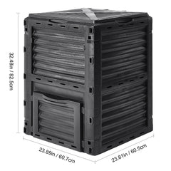 Garden Compost Bin 300 L, BPA Free Composter, Large Capacity Outdoor Composting Bin with Top Lid and Bottom Door, Easy Assembling, Lightweight, Fast Creation of Fertile Soil