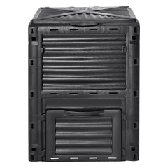 Garden Compost Bin 300 L, BPA Free Composter, Large Capacity Outdoor Composting Bin with Top Lid and Bottom Door, Easy Assembling, Lightweight, Fast Creation of Fertile Soil