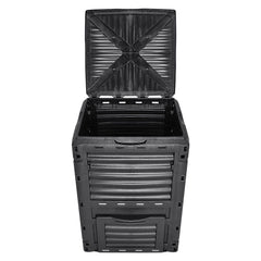 Garden Compost Bin 300 L, BPA Free Composter, Large Capacity Outdoor Composting Bin with Top Lid and Bottom Door, Easy Assembling, Lightweight, Fast Creation of Fertile Soil