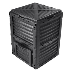 Garden Compost Bin 300 L, BPA Free Composter, Large Capacity Outdoor Composting Bin with Top Lid and Bottom Door, Easy Assembling, Lightweight, Fast Creation of Fertile Soil