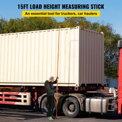 Load Height Measuring Stick, 15\' Sturdy Fiberglass Truck Height Stick with Adjustable Pole, Non-conductive Truck Height Measuring Stick with Carrying Bag, Height Stick for Trucks, Car Haulers