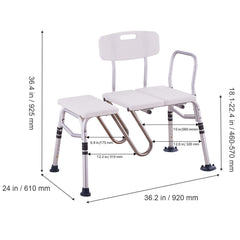 Tub Transfer Bench Bathtub Shower Seat for Senior Height Adjustable 400LBS
