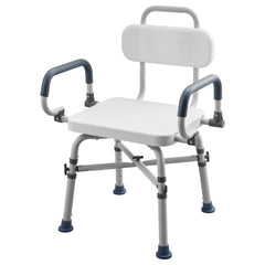 Swivel Shower Chair with Arms and Back, 227 kg Load Heavy Duty Bench Seat for Inside Shower Stall and Bathtub, Height Adjustable Bathroom Bath Tub Seat for Adults, Seniors, Elderly and Disabled