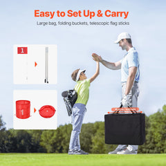 Backyard Golf Game 3 Hole Portable Bucket Golf Game for Kids and Adults