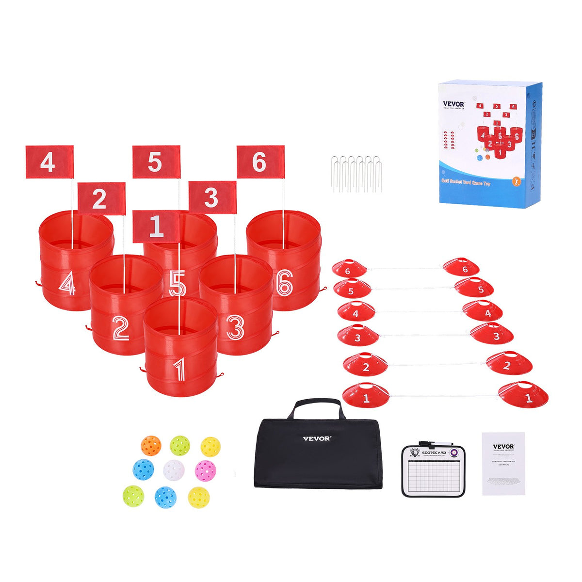 Backyard Golf Game, 6 Hole Golf Course, Golf Game Practice Games, Golf Chipping Game for Family, Adults and Kids, Portable Outdoor Yard Golf Game for Lawn, Yard, Camping, Park, Beach