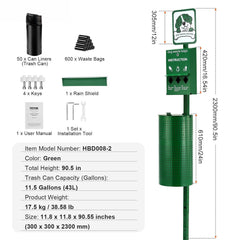 Dog Waste Station 11.5 Gallons Outdoor Dog Poop Station with 600 Bags