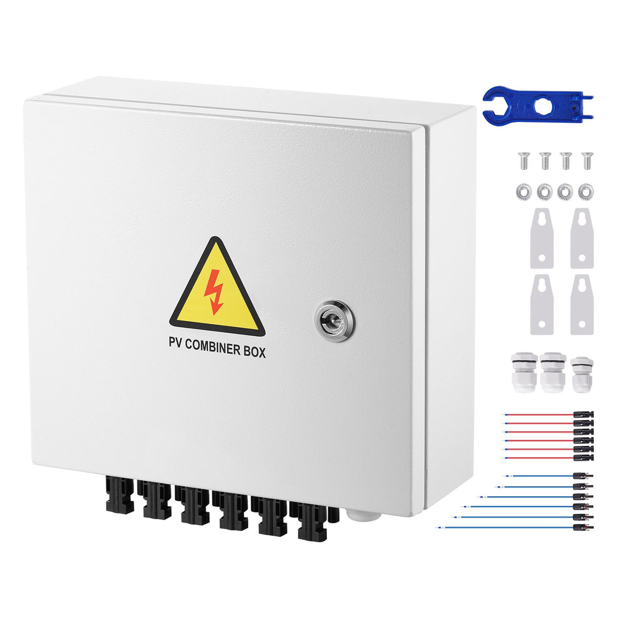 Solar PV Combiner Box 6 String 15A for Solar Panel System Steel Case IP65