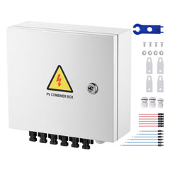 Solar PV Combiner Box 6 String 15A for Solar Panel System Steel Case IP65