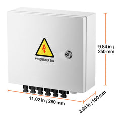 Solar PV Combiner Box 6 String 15A for Solar Panel System Steel Case IP65