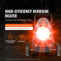 100000Btu Kerosene/Diesel Forced Air Torpedo Space Heater with Thermostat