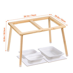 Kids Sensory Table Indoor Wooden Play Sand Water Table with 3 Storage Bins