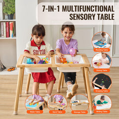 Kids Sensory Table & Chair Set Sand Water Play Table with 2 Storage Bins