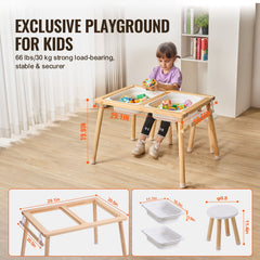 Kids Sensory Table & Chair Set Sand Water Play Table with 2 Storage Bins