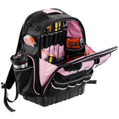 Tool Backpack, 56 Pockets, Heavy-duty Tools Storage Organizer Work Bags with Laptop Compartment & Molded Base, Electrician Jobsite Backpack for Electrician, Repairman, and HVAC Techs