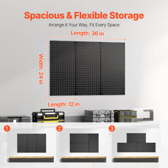 Metal Pegboard Panels609.6 x 304.8 mm3 Panels Wall Organizer for Home