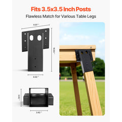 Deer Blind Brackets, Outdoor 3.6x3.6 Platform Bracket, Fit 3.5x3.5 In / 88.9x88.9 mm Lumber, 2204lbs/1000kg Capacity Steel Elevator Brackets for Deer Stand, Hunting Blinds, Shooting Shack, 8 Pcs