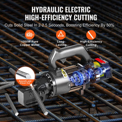 1000W Electric Hydraulic Rebar Cutter Cutting up to 3/4 Inch #6 4-20mm
