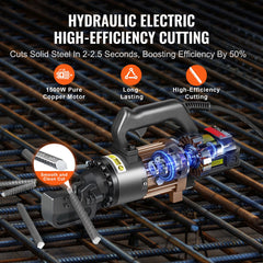 1500W Electric Hydraulic Rebar Cutter Cutting up to 7/8 Inch #7 4-22mm