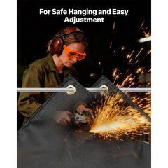 Welding Blanket, 1219mm x 1829mm Silicone Coated Fiberglass Welding Blanket, 1800°F Heat Resistant Safety Protection Blankets, Flame Retardant Fireproof Insulation Mat with Metal Grommets