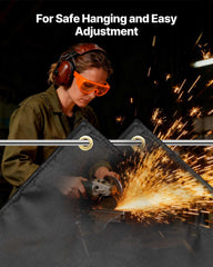 Welding Blanket, 1219mm x 1829mm Silicone Coated Fiberglass Welding Blanket, 1800°F Heat Resistant Safety Protection Blankets, Flame Retardant Fireproof Insulation Mat with Metal Grommets
