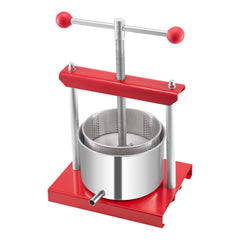 0.8 Gal/3L Fruit Wine Press, 2 Stainless Steel Barrels, Manual Juice Maker, Cider Apple Grape Tincture Honey Olive Oil Making Press with T-Handle for Outdoor Kitchen Home