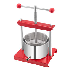 0.8 Gal/3L Fruit Wine Press, 2 Stainless Steel Barrels, Manual Juice Maker, Cider Apple Grape Tincture Honey Olive Oil Making Press with T-Handle for Outdoor Kitchen Home