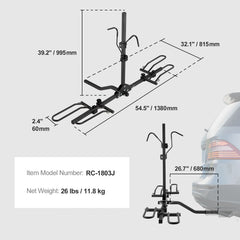 2-Bike Rack Hitch Mount Folding Carrier Car Truck SUV 1.25