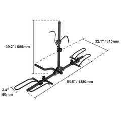2-Bike Rack Hitch Mount Folding Carrier Car Truck SUV 1.25