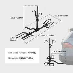 2-Bike Rack Hitch Mount Folding Carrier Car Truck SUV 1.25