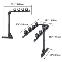 4 Bike Rack Hitch Mount Folding Swing Down Bicycle Carrier Car Truck SUV 150 lbs