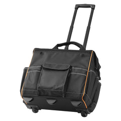 Rolling Tool Bag, 110 lbs Load Capacity, 25 Pockets Heavy Duty Roller Tool Bag with Adjustable Telescoping Handle & Stable Base, Toolbag Organizers with Wheels for Electrician, Construction