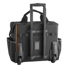 Rolling Tool Bag, 110 lbs Load Capacity, 25 Pockets Heavy Duty Roller Tool Bag with Adjustable Telescoping Handle & Stable Base, Toolbag Organizers with Wheels for Electrician, Construction