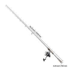 Rod and Fishing Reel Combo, IM6 Fiberglass & Carbon Fiber Spinning Rod and Reel Combo, Bass Fishing Pole with 2m Two-Piece Rods, 6+1 Ball Bearings, Stainless Steel Guides with Ceramic Rings