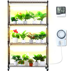 Plant Stand with Grow Lights 4 Tiers 180W 150 cm Tall Plant Grow Shelf