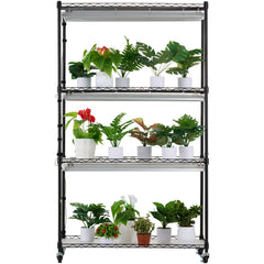 Plant Stand with Grow Lights 4 Tiers 180W 150 cm Tall Plant Grow Shelf