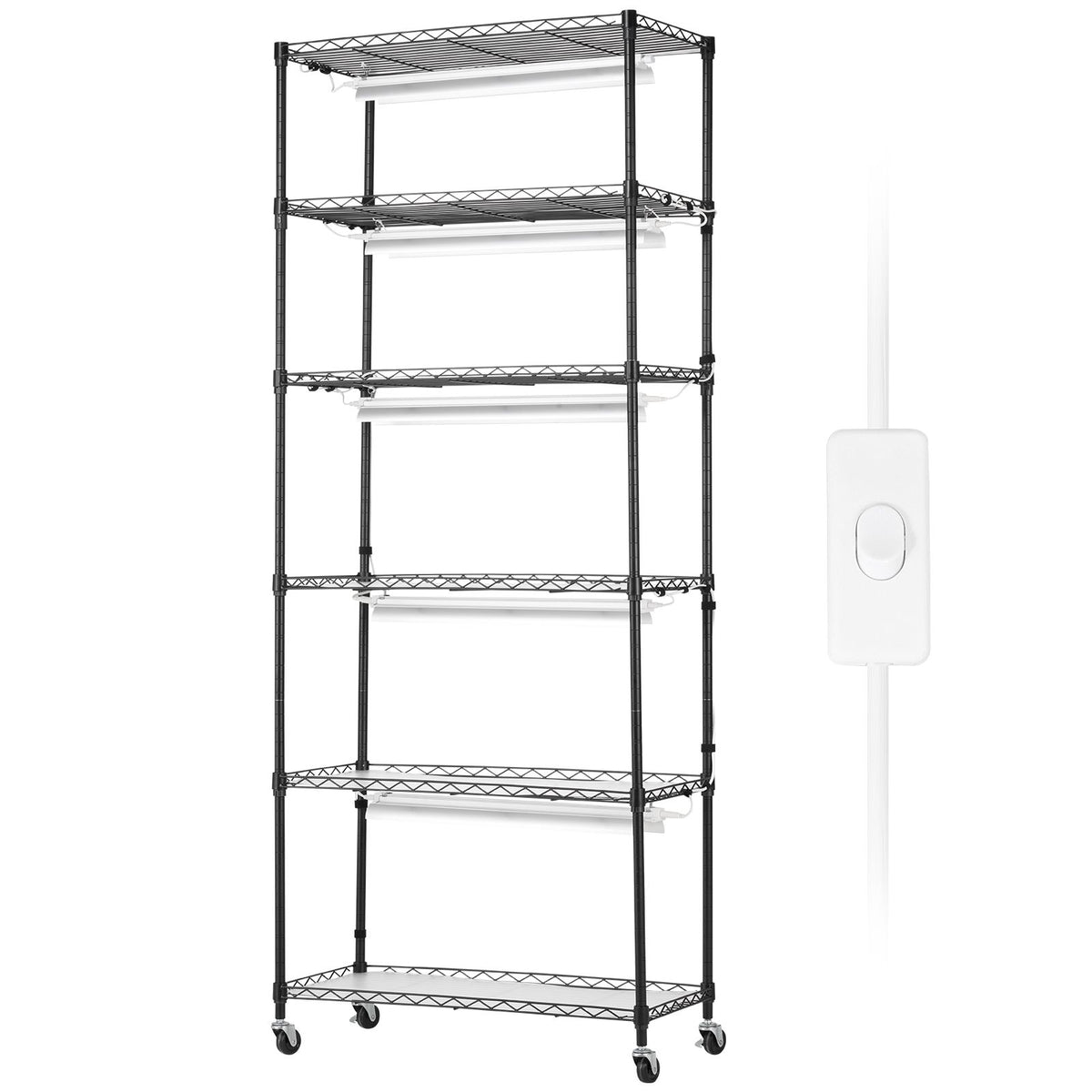 DIY Plant Stand with Grow Lights 6 Tiers 192W 70.9" Tall Plant Grow Shelf