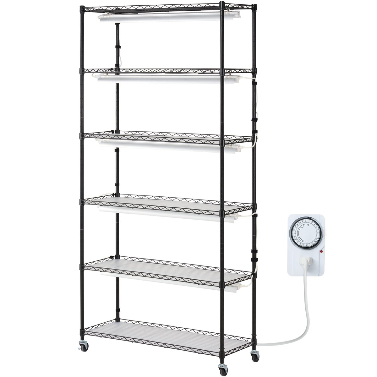 Plant Stand with Grow Light 6 Tiers 180W 180 cm Indoor Plant Grow Shelf