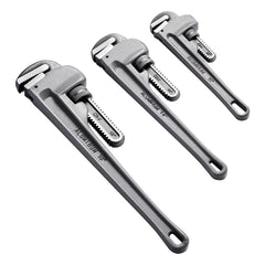 3-Piece Pipe Wrench Set, 10" 14" 18" Aluminum Straight Pipe Wrench, Adjustable Plumbing Wrench, with High Strength Jaw and Ergonomic Handle, Hangable Design, for Water Pipes, Automotive Repairs