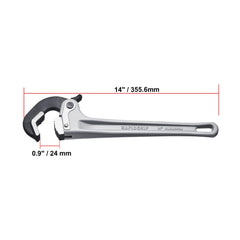 Pipe Wrench, 14" Aluminum Straight Pipe Wrench, Automatic Jaw Adjustment, Adjustable Plumbing Wrench, Easy to Carry, Ergonomic Handle, Hangable Design, for Water Pipes, Automotive Repairs