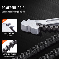 Chain Wrench, 48 inch Chain Pipe Wrench, 13.4 inch Diameter Capacity, CRV Reversible Pipe Fitting Tool Wrench with High Strength Jaw and Ergonomic Handle, for Pipe Installation and Car Repair