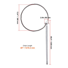 Chain Wrench, 48 inch Chain Pipe Wrench, 13.4 inch Diameter Capacity, CRV Reversible Pipe Fitting Tool Wrench with High Strength Jaw and Ergonomic Handle, for Pipe Installation and Car Repair