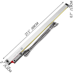 1 Axis Lathe Linear Scale 550mm with Accuracy 0.0002" Optical Length Precision Linear Scale Aluminum Body for Mill Milling Lathe Machine with Accessories (550mm(22"))