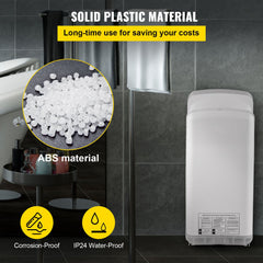 Jet Hand Dryer Blade Hand Dryer Automatic High Speed for Washroom White