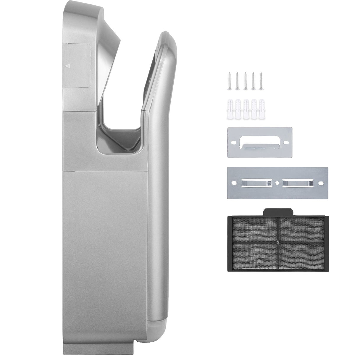 Jet Hand Dryer Blade Hand Dryer Automatic High Speed for Washroom Silver
