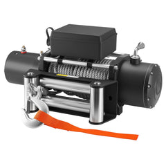 Electric Winch, 5400 kg Load Capacity, 12V DC Truck Winch with Φ9.1 mm x 24 m Steel Rope, Wireless & Wired Remote Control, IP55 Waterproof for Towing SUV Jeep Trailer Boat Off-Road Vehicle